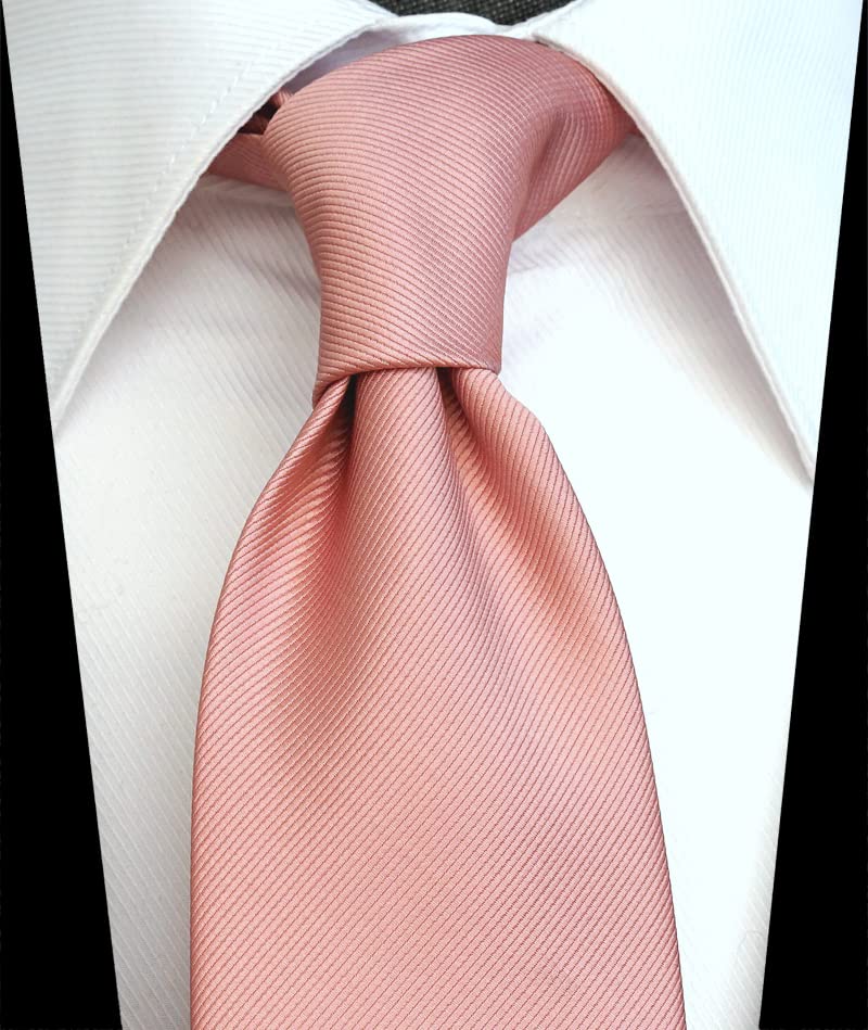 ZENXUS Extra Long Solid Tie for Men Big and Tall, Rose Gold XL Tie 70 inch - Image 3